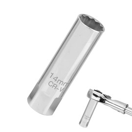 Girihe 1 PCS 14mm Plug Socket, 14mm Spark Plug Socket Thin Wall 14 mm Spark Plugg Sockett 3/8, 14 mm Thin Walled Sockett with Mini Automobile Sparkk Plugg Wrench