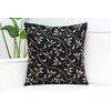 The White Petals Black Gold Throw Pillow Cover - Luxurious,