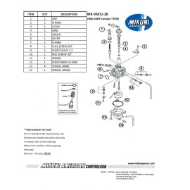 Mikuni NEW Release! Genuine Mikuni Carb Kit 2006-2009 Yamaha TTR50 MK-VM11-28