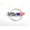 AUTO 2PC Chrome Front & Rear Gas Lid Blue Cross