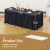 PARTISKY 1 Pack Black Tablecloths for Rectangle Tables 4ft, Wrinkle