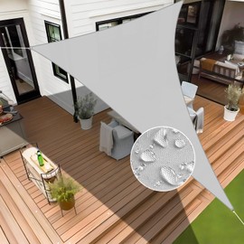 INFRANGE Waterproof Gray 7' x 20' x 21.2' Triangle Sun Shade Sail Canopy Awning Shelter Fabric Screen, 95% UV Blockage UV & Water Resistant, for Outdoor Patio Garden Carport - Customized