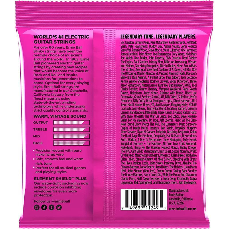 Ernie Ball Regular Slinky Classic Rock 'n' Roll Pure Nickel