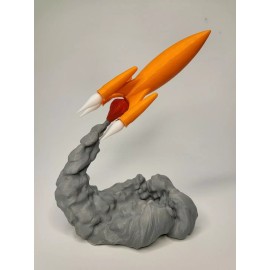RayWin 3D Printed Rocket Model,Space Rocket,Aerospace Science Decor 7.6"Orange/Gray V2