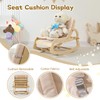 3-in-1 Baby Bouncer Adjustable Wooden Rocker Chair, Ergonomic Design Baby