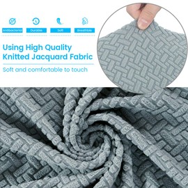 GULI Wingback Chair Cover 2-Piece, Wing Chair Covers Armchair Chair Slipcovers Spandex Sofa Cover Furniture Protector Machine Washable Removable for Living Room,Bedroom,Hotel(Knitted Greyish-Green)