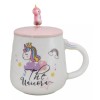 Ebros Gift White Whimsical Crowned Unicorn Rainbow Shooting Star Mug