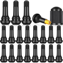 Tallew Tr413 Valve Stems Tubeless Bulk Rubber Snap-in Valve Stems for 0.453 Inch Rim Holes, Black Standard Length Replacement Tool for Car Tubeless Replacement(20 Pieces)