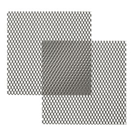 PATIKIL 4 inch L x 4 W perforated metal plates, 2 pieces, 20 Ga, 3 x 6 mm, hexagonal hole, aluminium grille, extended perforated plate for ventilation, filtration, dryer exhaust air, car grill, black