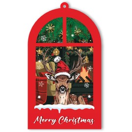 BlinkWishes Reindeer Christmas Ornament, Christmas Hanging Ornament for Reindeer Lovers, Reindeer Enthusiast Keepsake, Vintage Reindeer Holiday Indoor Decor