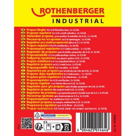 ROTHENBERGER Industrial Propane Regulator for Small Propane Cylinder, W 21.8 x 1/14" L
