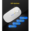 Anmck Wireless Mouse Rechargeable,[Battery Level Visible] 2.4G Silent Ultra Slim