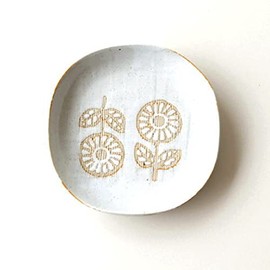 Ksn1202 Plate, Scandinavian Plate, Ceramic, Flower Pattern, Cute, Stylish, Setoyaki, Made in Japan, Ceramic, Plate, Small Plate,
