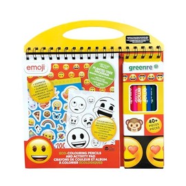 greenre Emoji Eco-Colouring Pencils and Activity Pad - with Coloring Pencils, Mini Notebook, Emoji Activity and Sticker Page, Sketch Pad - Under Tree Planting Program