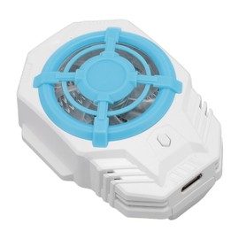 Phone Cooler Semiconductor, Cellphone Radiator with 2 Speed Fan, Noise Reduction, Phone Radiator for Watching Videos Playing Games (Blue and White)