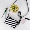 BUNCHBRAVO Crossbody Bag Unisex, Black and White Stripe Leather Shoulder