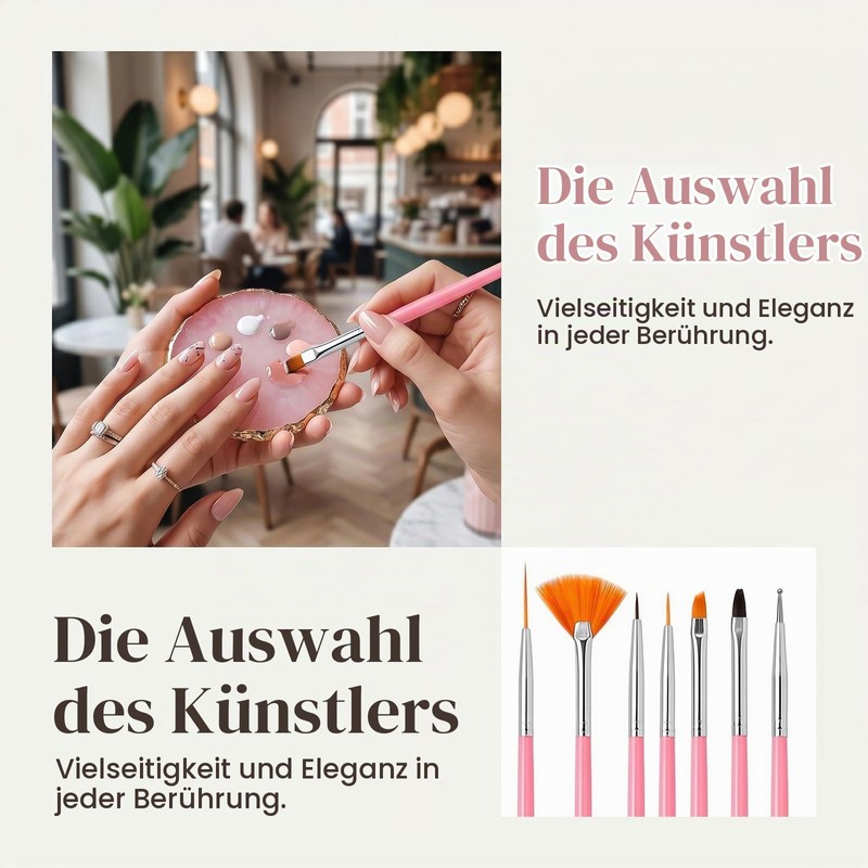 Nail Brush Set 30 Pieces with Dotting Tools Palette and