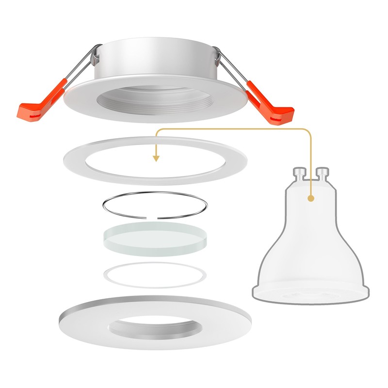 ledscom.de ERID Bathroom Ceiling Mounting Frame for Wet Rooms, IP44,
