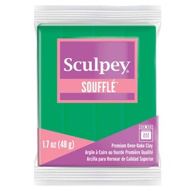 Sculpey Soufflé™ Polymer Oven-Bake Clay, Shamrock Green, Non Toxic, 1.7 oz. bar, Great for jewelry making, holiday, DIY, mixed media and more! Premium light-weight oven bake clay.