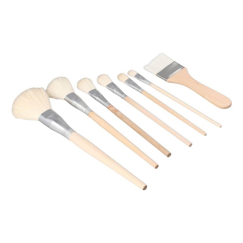 7pcs Mop Brush Goat Hair Paint Brush Multi-Purpose Blending Brush