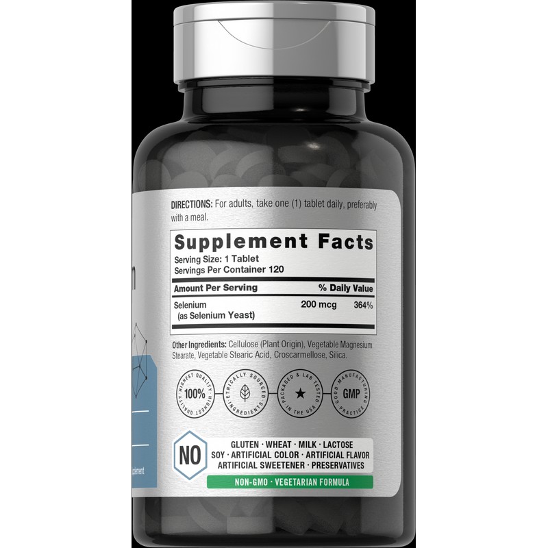 Horbäach Selenium 200 mcg | 120 Tablets | Vegetarian, Non-GMO,