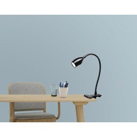 Brilliant Jansen Clamp 1W 60 Lumens USB LED Task Lamp, Black