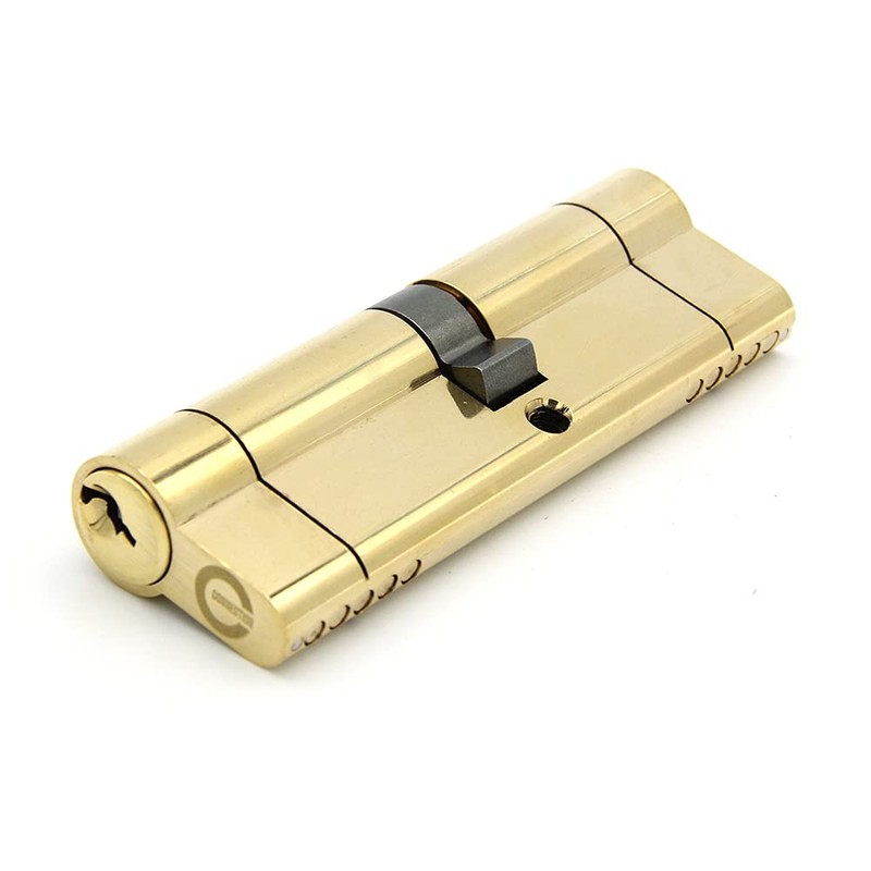 Security Anti-Snap Euro Lock Cylinder-Brass Replacement Lock Barrel (Chrome, 100mm(45/55))