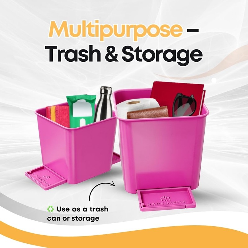 Car Trash Can for Vehicles Leakproof Compact Garbage Bin w/