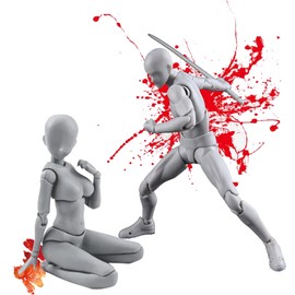 Gnallang Premium Sketch Doll (Men and Female Models), Articulating Movable, Stand Included, Gesture Changeable Model Doll, Cartoon Model, Muscle Shape, Total 2 Piece Set