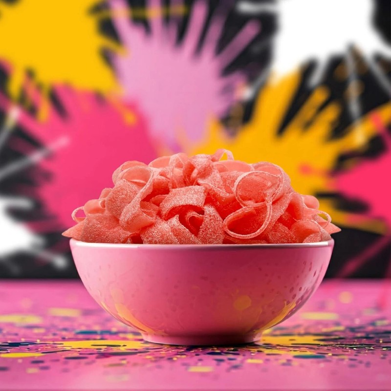 SourZap Sour Belts Gummy Candy | 8-Ounce Pack | Pink