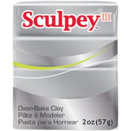 Polyform S302-1130 Sculpey-3 Polymer Clay, 2-Ounce, Silver