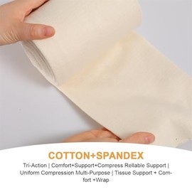 Tubular Bandage Roll 15CM X 5M Elastic Compression Support Tube Bandages Size H Dressing Retention Wrap Bandaging Stretchable Stockinette Tubing Sleeves for Large Leg Knee Thigh