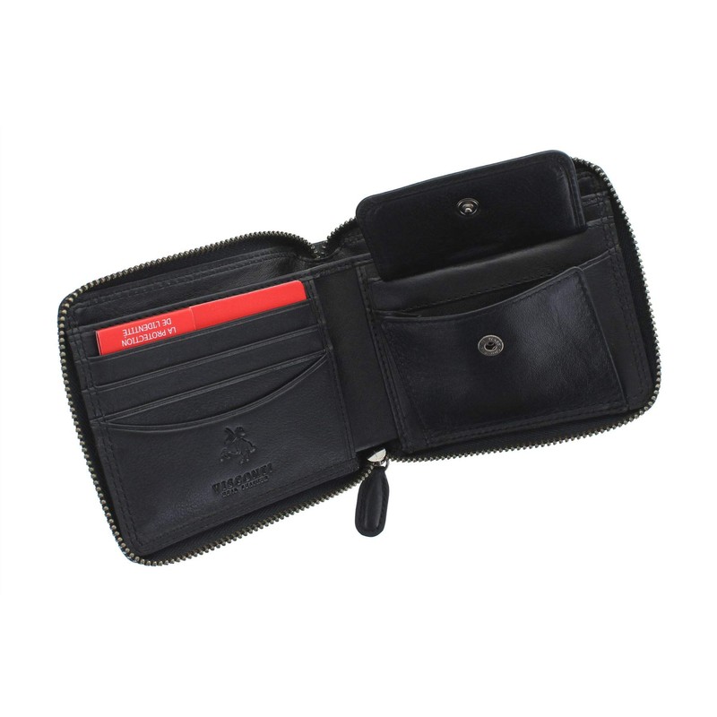 VISCONTI Heritage Camden Zip Around Leather Wallet RFID and Tap