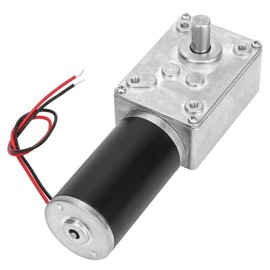 Reversible Worm Gear Motor, Self-Locking High Torsion Speed Reduce Electric Gearbox Motor Mini Turbine Geared Motor for Robot Curtain Machine (12V 50RPM)