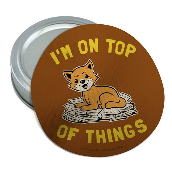 I'm On Top of Things Cat Funny Humor Round Rubber