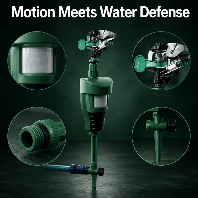 Motion Activated Animal Deterrent Sprinkler – Garden Water Jet Pest
