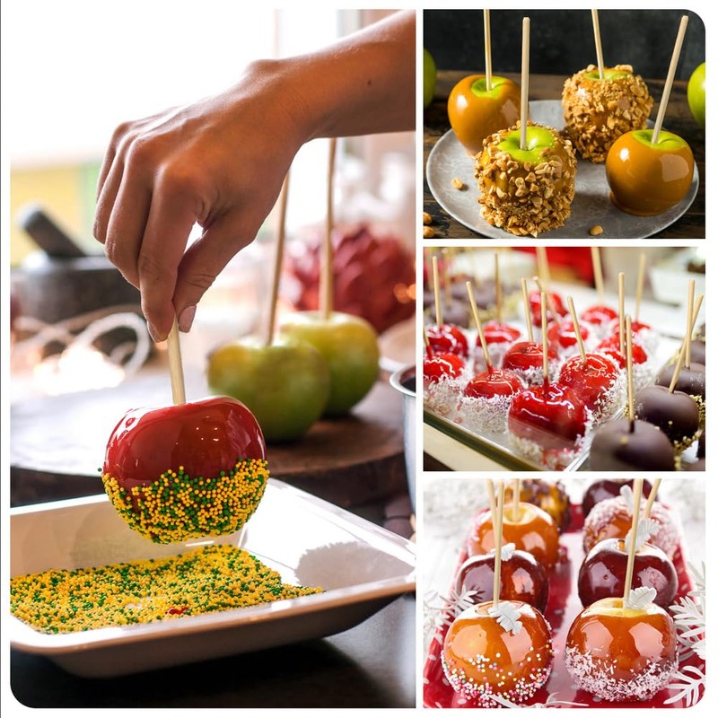 400 pcs Candy Apple Skewer Sticks, PEOUWNES 5mm 5.5 inch