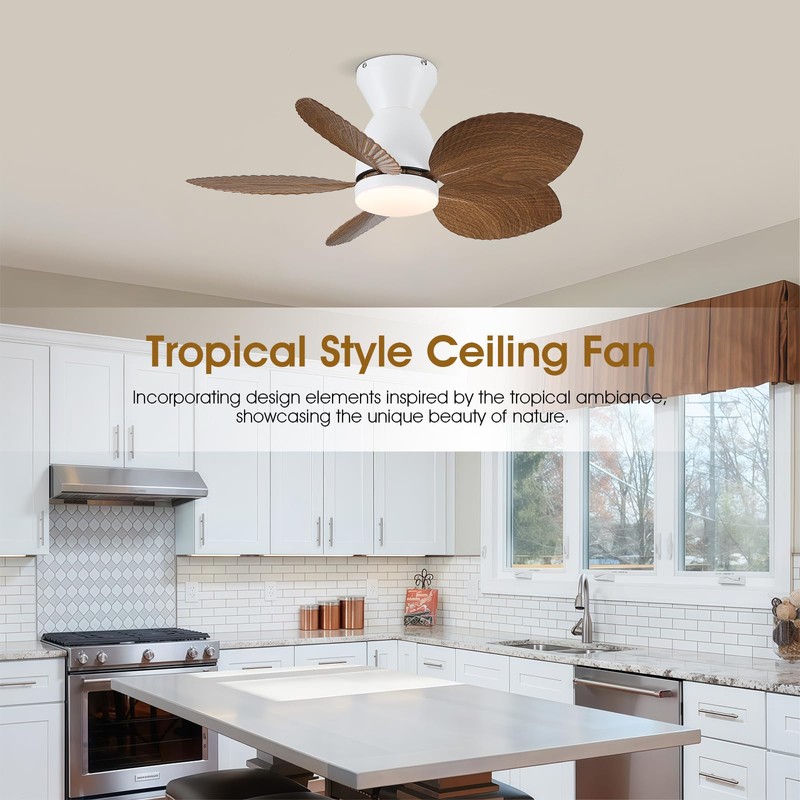 Kviflon Low Profile Ceiling Fans with Lights and Remote/APP Control,