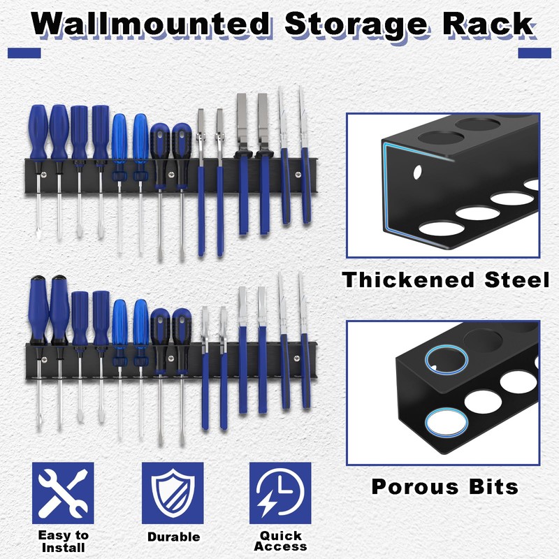 iCHKED Screwdriver Organizer Wall Mount, Screw Driver Holder,Metal Plier Rack