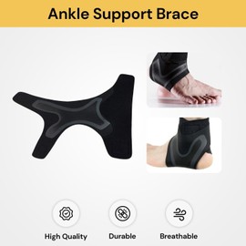 EZONEDEAL Ankle Brace Support Sleeve, Adjustable Breathable Anti-sprain Ankle Brace Sleeve,for Basketball Soccer Sports Joint Pain Injury Recovery, Arch Support, Foot Ankle Swelling, Heel Spurs (RIGHT FOOT)