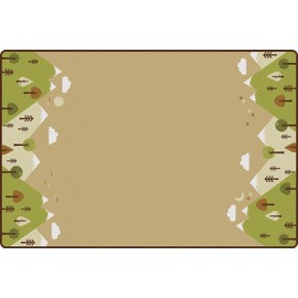 Carpets for Kids 50754 KIDSoft Tranquil Mountains Decorative Classroom Kids Room Rug 4ft x 6ft Rectangle Tan