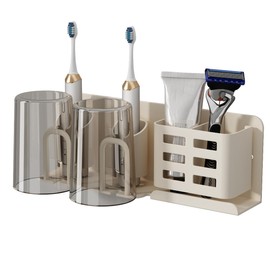 Toothbrush Holders for Bathrooms, Kids Electric Toothbrush and Toothpaste Holder, Razor Holder for Shower, Toothbrush Holders Wall Mounted, White