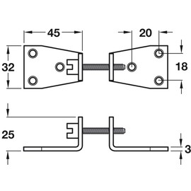 Pack of 2 Easy FIT Kitchen WORKTOP Connector Bolt & Bracket for Joint Connecting and Clamping