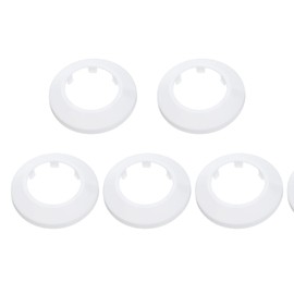 uxcell 5PCS Pipe Cover Decor 1.7 In/44mm Flange Pipe Cover Decor PP Plastic Plumbing Cover Plates Escutcheon Water Drain Pipe Line Wall Flange Pipe Decorative Cover, White