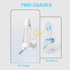 Botella de agua de hámster con soporte y tazón de comida, 2 en 1, botella de agua sin goteo de 4.2 onzas, para jerbo de conejillo de indias, ardilla, erizo, hámster, dispensador de agua de animales