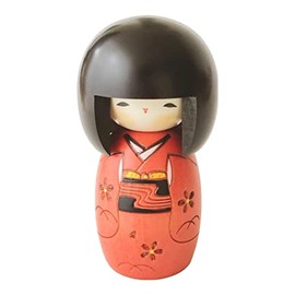 Usaburo Sosaku Kokeshi Doll Osanago Red Color Small Size Made in Japan