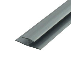 Outwater Plastic H Channel Fits Material 1/4 Inch Thick Silver Rigid PVC Divider Moulding 8 Foot Length Pro Pack (Pack of 5, 40 Feet Total)
