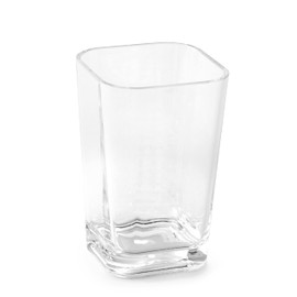 Huang Acrylic Clear Square Toothbrush Holder or Bathroom Tumbler Cup | Shatter-Proof, Stylish, Durable and Modern Minimalist Design