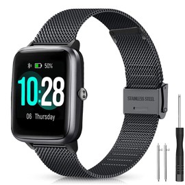 Harikiri Metal Strap Compatible with Fitpolo H205L,19mm Watch Band for GRV FC1,Hama 5910/4900,LETSACTIV ID205U,Vowtop ID205U,Veryfitpro 205L/205U/205G,Umidigi Uwatch3,Yamay fitness SW020/SW021/SW023