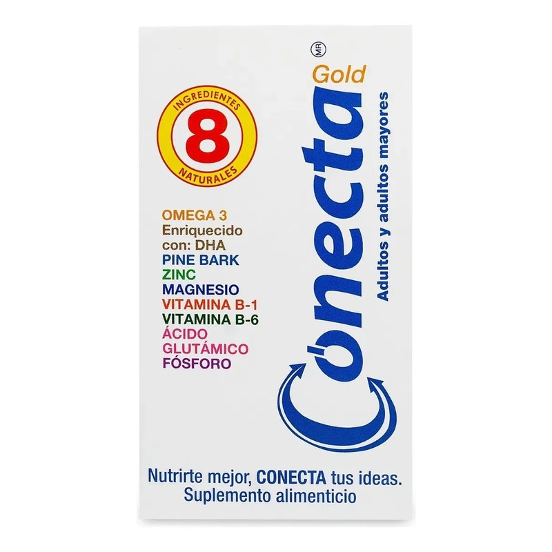Conecta Gold, Vitaminas Para Adultos, Sistema Inmune,60 Tabs